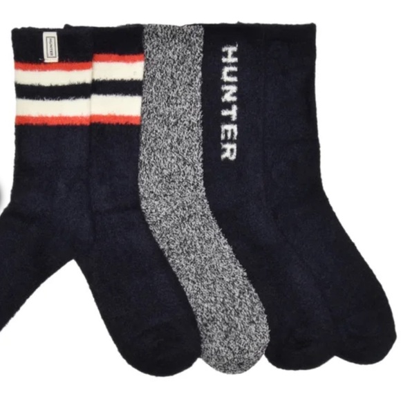 Hunter Cozy Crew Socks in Black, White, and Red-4 Pairs - Picture 2 of 10